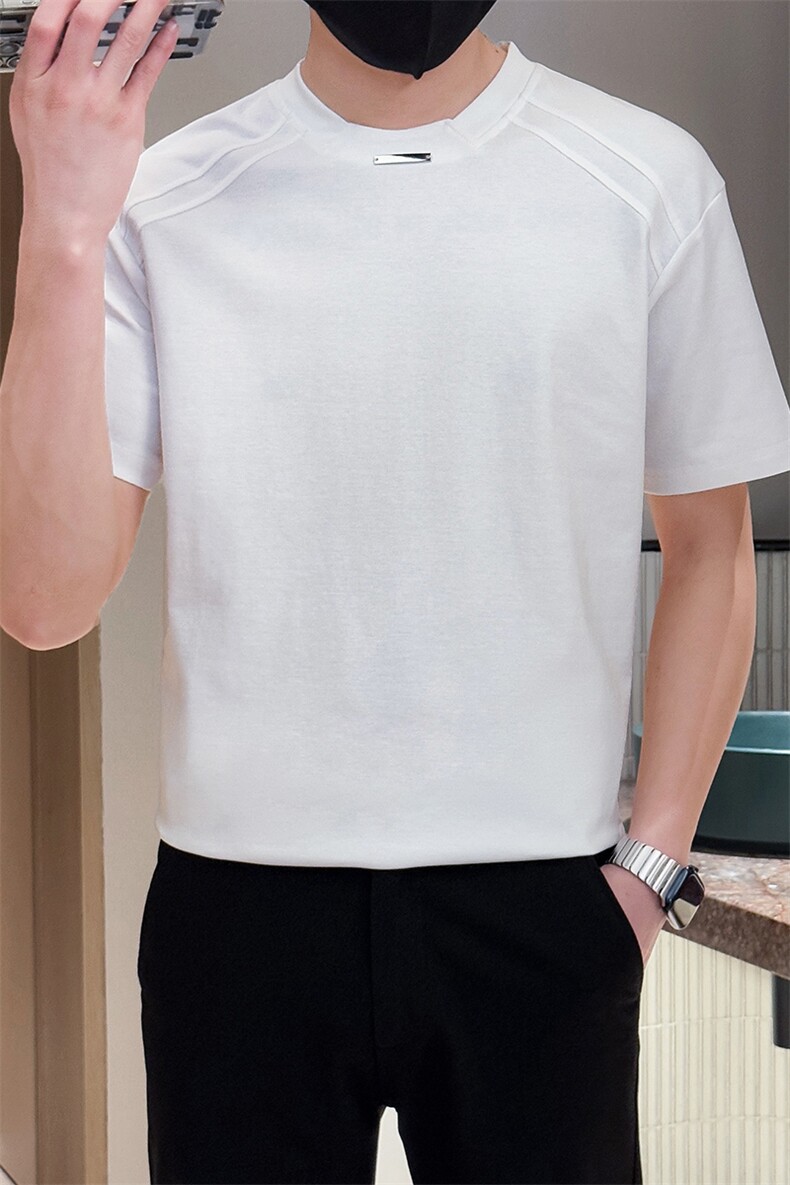 B216TX1017P452025夏装新款男士圆领短袖T恤社会风,男装T恤,电商B216（原B302）
