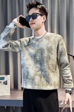 W957-P58控88男彩色涂鸦卫衣ins潮牌长袖T恤2025新款春秋季男装上，男装T恤，星座102A（原电商D309-1）