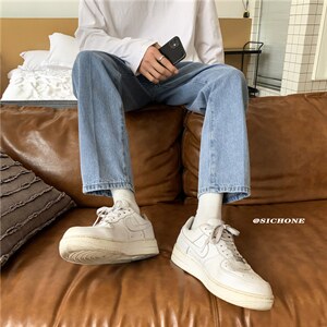 小直筒纯色九分牛仔裤 NB360 P50图片