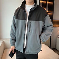 秋冬拼接户外工装羊羔毛外套立领冲锋衣大码情侣夹克，男装夹克，星座301D-4(原星座1004-4）