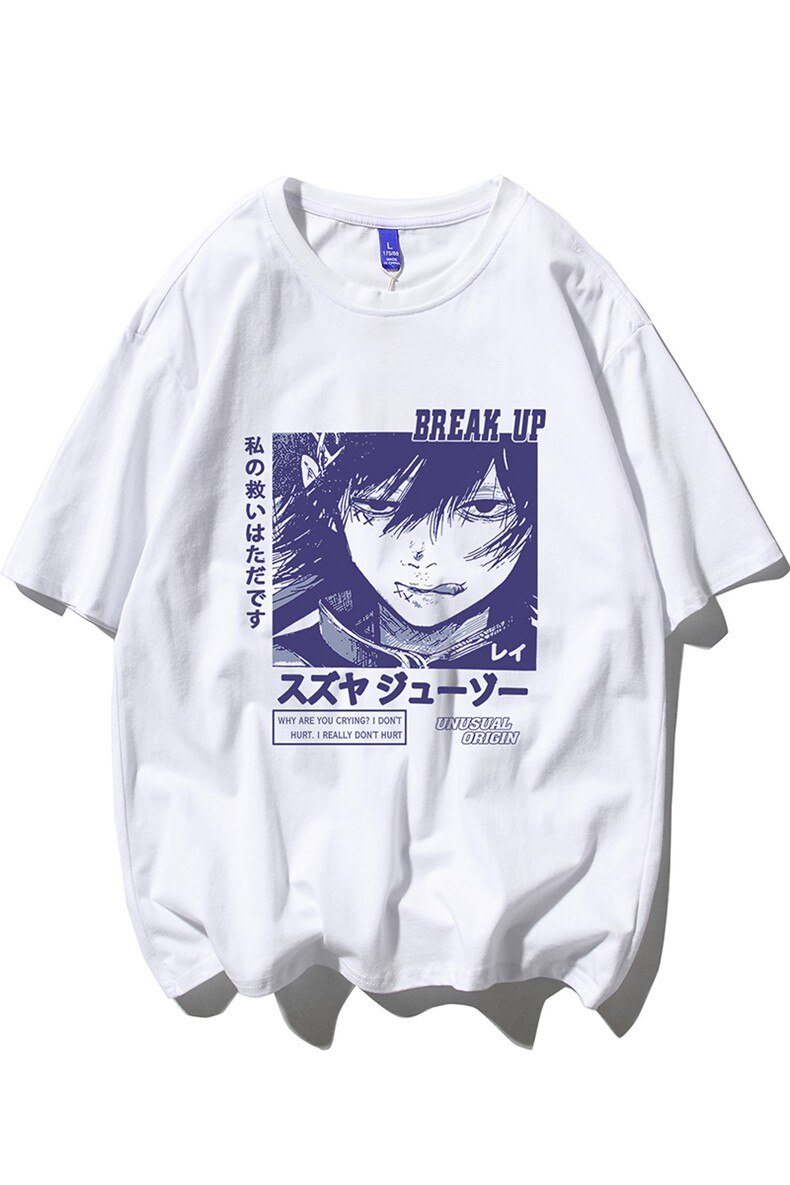 T恤潮流圆领男港风印花2024新款白底平铺衫时尚DS-B299-ZY1195P25,男装T恤,电商A061-1