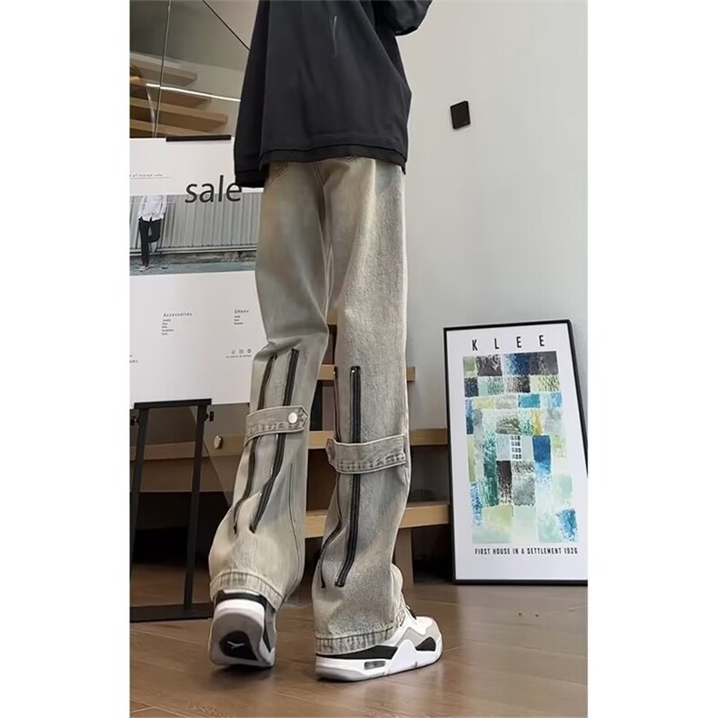 1506/Q88060/P45美式高街直筒宽松牛仔裤男士长裤显瘦,男装牛仔裤,星座1506