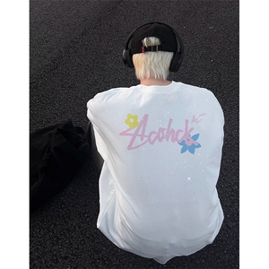 可48小时发货支持抖音得物来样二开 美式满天星亮片短袖T恤MTX713图片