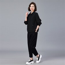 现货2022秋季新款简约大方休闲两件套，女装套装/套裙，深水步