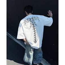 现货！高品质重磅满绣重工金属钉珠脊骨加厚垫肩硬挺T恤DX180-P78，男装T恤，电商B288