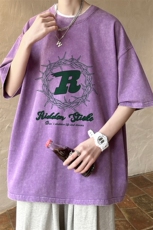 ！2023夏季新款男士水洗短袖T恤潮牌半袖情侣XT130P35，男装T恤，电商B220