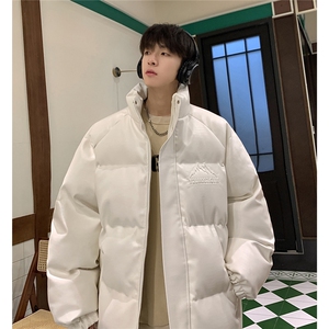 港风鳄鱼纹钢印字母设计棉衣大码潮流休闲棉衣男MY77728P128控168图片