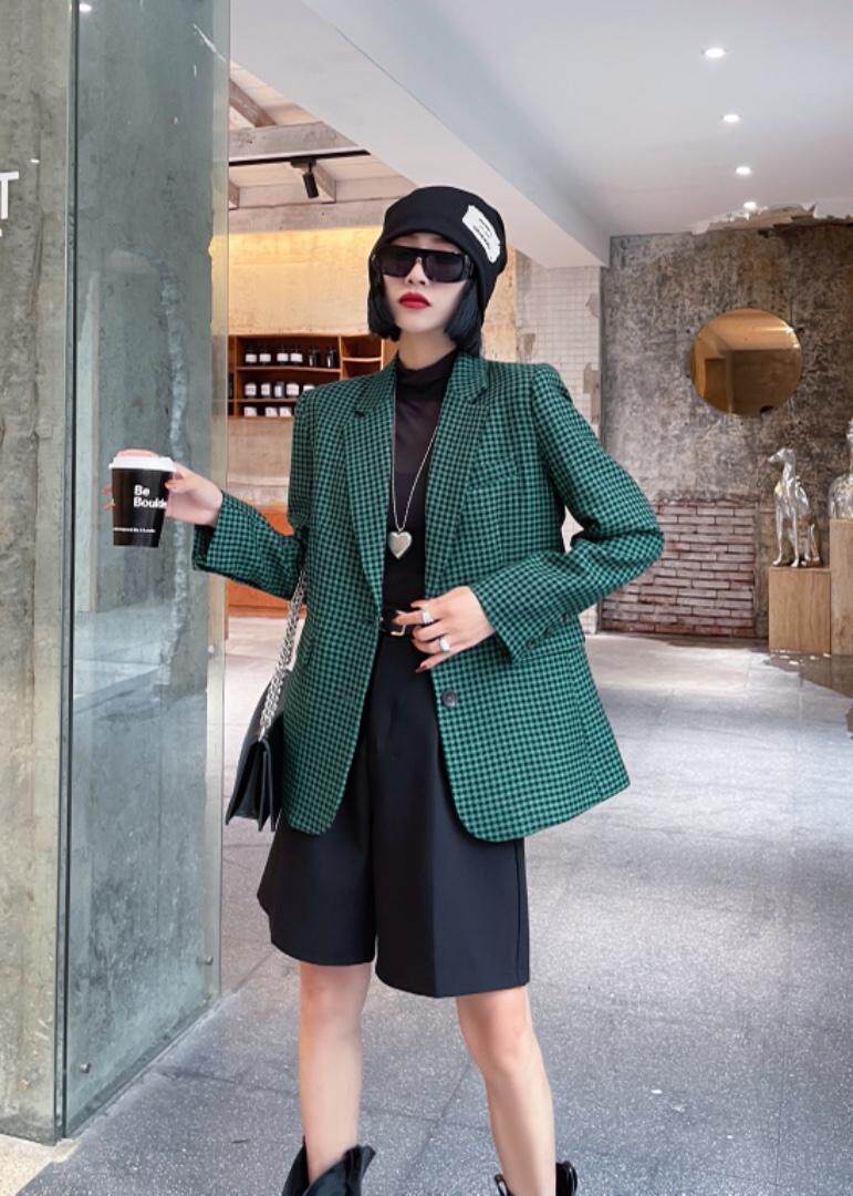 格子腰带外套，其它，秋莎明月
