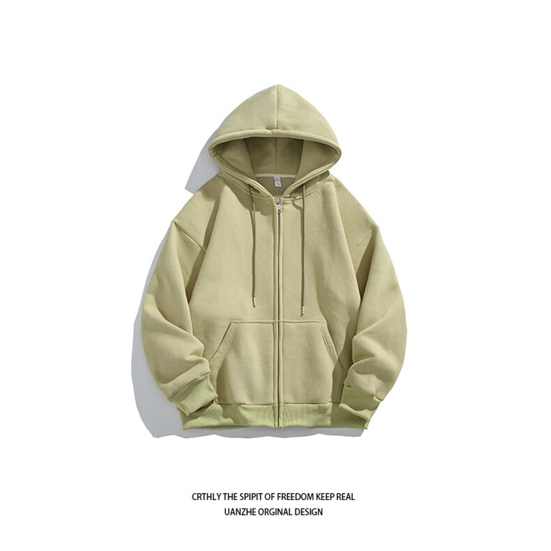 得物二开常规款男连帽卫衣开衫拉链插兜宽松外套23XW99501-特批35,女装短外套,电商A042