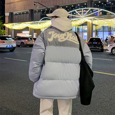 冬季青少年灯芯绒立领拼接外套休闲百搭面包服棉服5302-P78，男装棉衣，电商B306