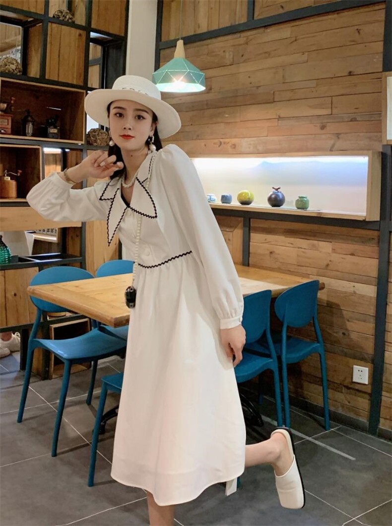 法式长款连衣裙，女装连衣裙，香水之恋