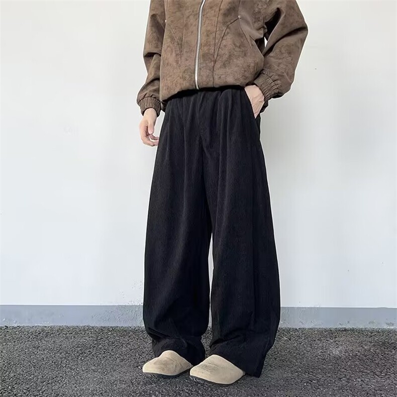 2025秋冬新款纯亚麻休闲裤男宽松直筒阔腿裤垂感长裤男K6750-P43,男装休闲裤,星座412-3