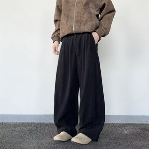 2025秋冬新款纯亚麻休闲裤男宽松直筒阔腿裤垂感长裤男K6750-P43图片