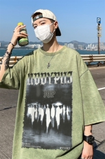 B239-1208-P38美式抽象人像个性印花复古水洗做旧半袖短袖T恤，男装T恤，星座514-2(原B239)