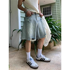 网络图夏季破洞牛仔短裤，男装牛仔裤，星座410-7
