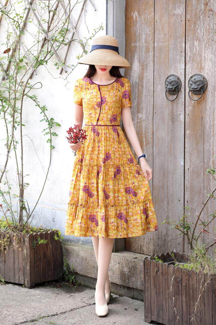 现货，天丝棉连衣裙，女装连衣裙，金典明美