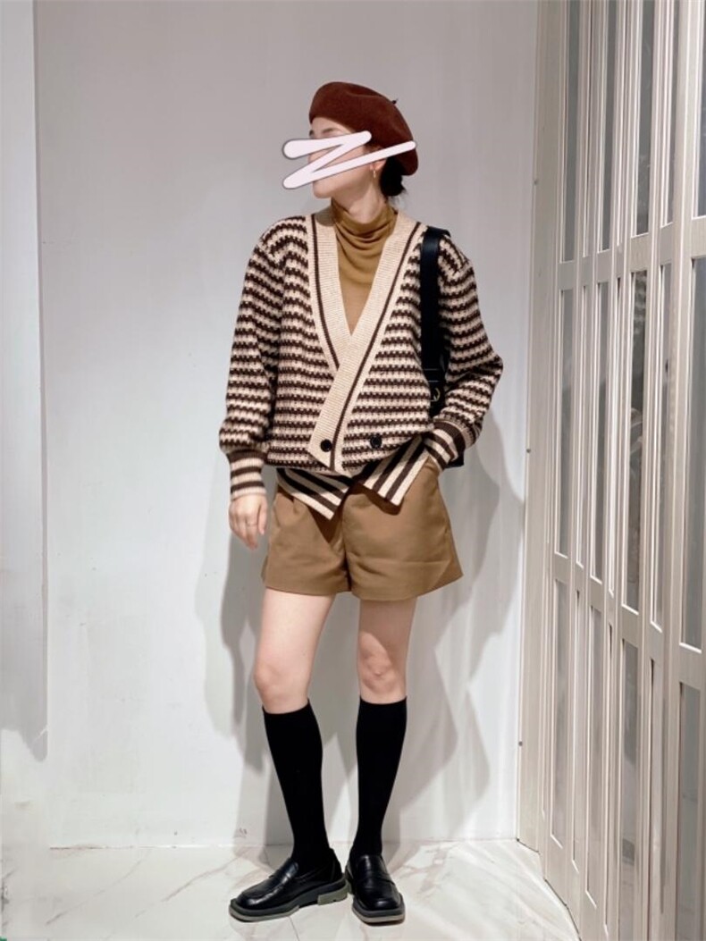 条纹毛衣开衫，女装针织衫/毛衣，驿谷