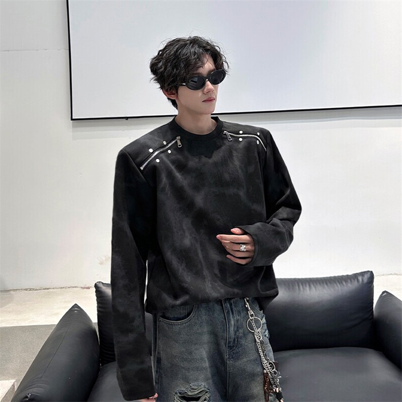 高品质美式机车金属潮流打底春季新款设计新款内搭打底T恤P58,男装T恤,电商B319