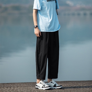 2025夏季新款潮牌百搭直筒阔腿裤休闲小脚九分裤男2533-P40控59图片