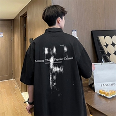 可设48小时支持抖音得物来样二开网眼透气翻领t恤美式短袖POLO衫，男装T恤，电商A486