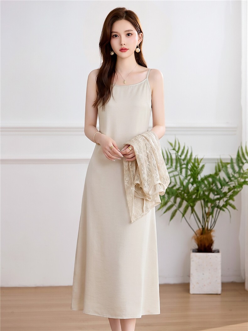 现货2026漂亮吊带连衣裙+上衣两件套夏天巨好看的套装女,女装套装/套裙,伊航服饰