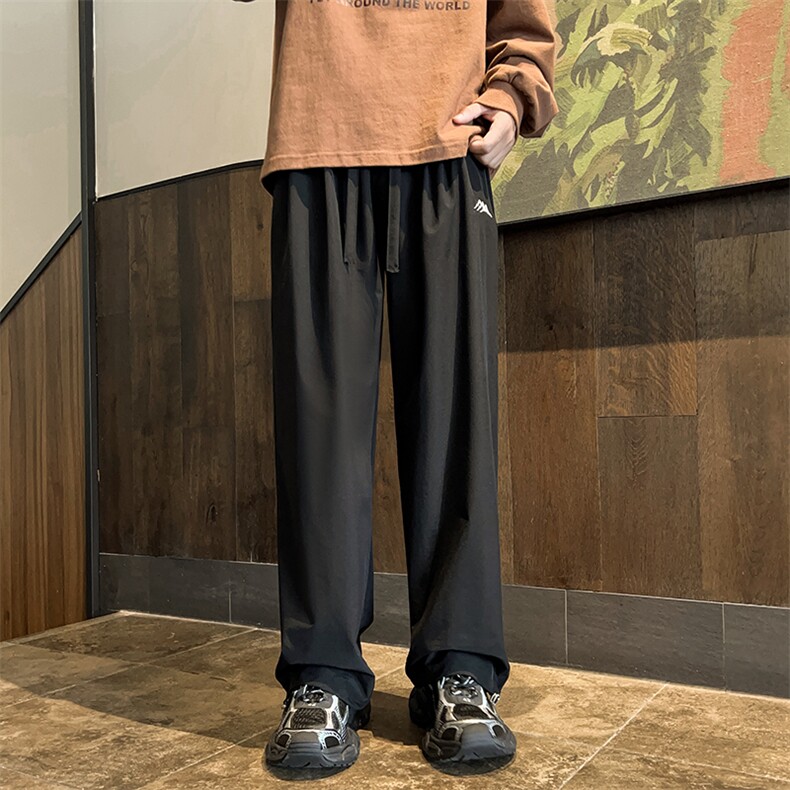 裤子男款夏季薄款休闲西裤潮牌痞帅宽松垂感阔腿长裤K0941-P30,男装休闲裤,星座308B-1