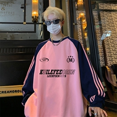 抖音得物供货提供视频秋冬重磅美式宽松织带圆领卫衣0706，男装卫衣，电商A486