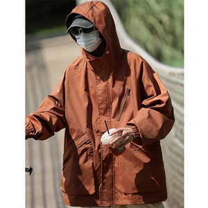 现货足  男女防水黑色冲锋衣外套户外夹克爬山登山服 JK602-P75图片
