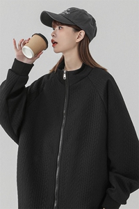 2026中性风菱形麻花辫花纹面料夹克女大码M-5XL休闲JK77086P65控图片