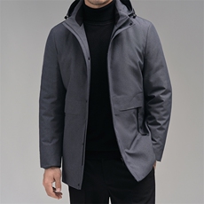 白鹅绒羽绒服休闲脱卸帽男时尚冬装爸爸装外套上衣NRZ860128-P410，男装羽绒服，电商B212（原钱塘6029）