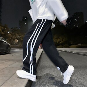 主推!潮流反光垂感阔腿拖地宽松休闲男女裤1004-1WK518 P45 控68图片