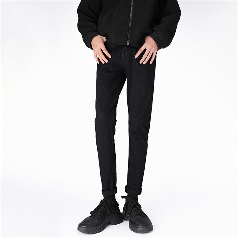 秋冬厚牛仔裤男2025年新款修身小脚男裤水洗弹力裤子9020，男装牛仔裤，电商B381-2