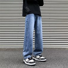 美式高街牛仔裤男女潮牌个性显高休闲裤N1086/P47，男装牛仔裤，电商D202-1