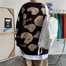 秋冬趣味印花情侣毛衣韩版宽松潮流格男女套头ins针织衫T810-P80，男装针织衫/毛衣，星座1501