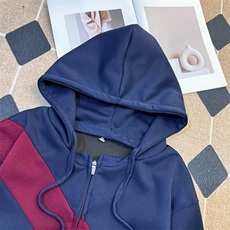 694-P54美式重磅解构连帽卫衣秋冬潮牌设计拼接宽松高街开衫，男装卫衣，电商B323A