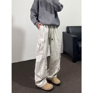 做旧扎染弯刀G工装休闲裤伞兵裤男女2024潮牌宽松长裤K5950-P69图片