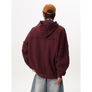 6XL-M 美式基础百搭设计感小众宽松连帽卫衣男 WY52-P60图片