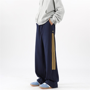美式三杠运动卫裤男潮牌新款秋冬hiphop宽松休闲长裤子K5852-P35图片