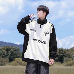 早秋新款拼接立领机车服卫衣WY7007-P75控98图片
