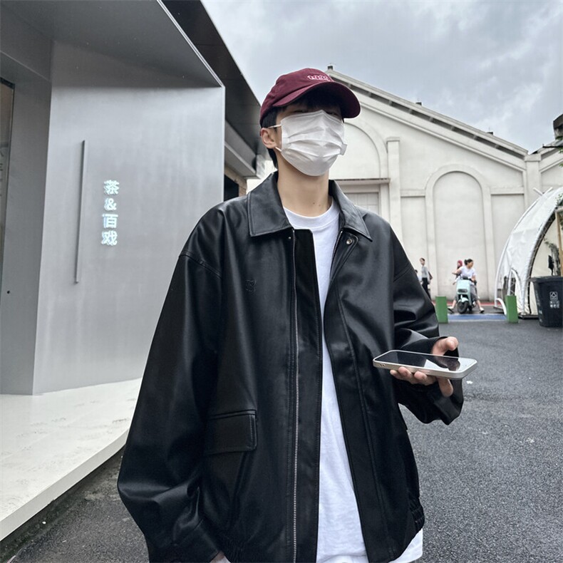 秋季新款主推港风夹克复古皮衣休闲外套流行男文艺潮CC003-P80,男装皮衣,星座911-3
