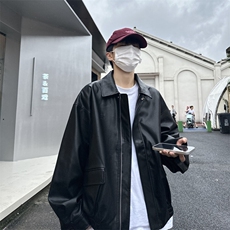 秋季新款主推港风夹克复古皮衣休闲外套流行男文艺潮CC003-P80，男装皮衣，星座911-3