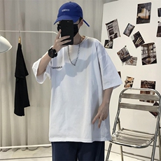 XZ115A-T06200克纯棉男女字母印花大码S-5XL10色T恤衫圆领半袖，男装T恤，星座115A-3