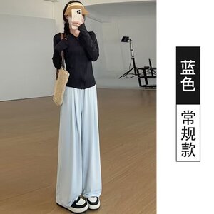原宿潮流ins慵懒流行新款无品牌速干防晒裤女2025新款冰丝阔腿裤图片