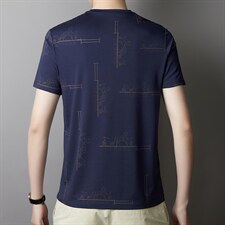 男装圆领短袖T恤男士2023夏季新款中年弹力商务休闲POLO衫，男装T恤，电商B212（原钱塘6029）