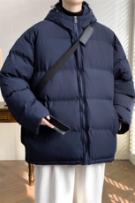 冬上新学生加棉加厚棉服2023简约创意连帽棉衣外套男女9979-P80，男装棉衣，电商A441-1