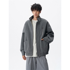 现货秋冬短款立领毛呢夹克男外套韩版立领潮流上衣812-F675-P118，男装夹克，星座812