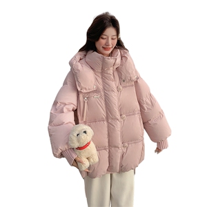羽绒服女冬韩系中长款2024冬新款时尚超好看连帽韩系外套小个子厚图片