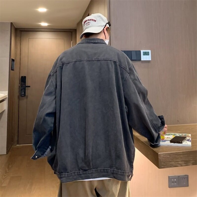 美式复古高街牛仔衣外套男2025新款春季青少年夹克潮牌痞帅高级感,男装工装外套,星座1109-1