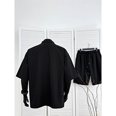 TZ52932/P65西服领短袖衬衣裤子套装男潮夏季肌理感西装领两件套，男装西服，电商A141
