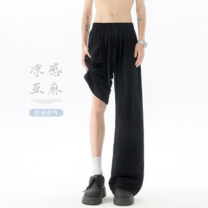 亚麻山本裤 Q2583-TP3558 夏季2026新款薄款直筒休闲阔腿裤男图片